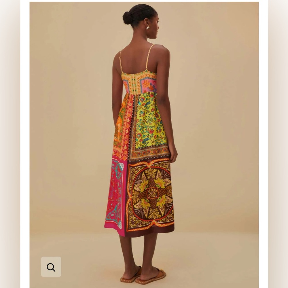FARM Rio Colorful Patchwork Midi Dress - Picture 2 of 10